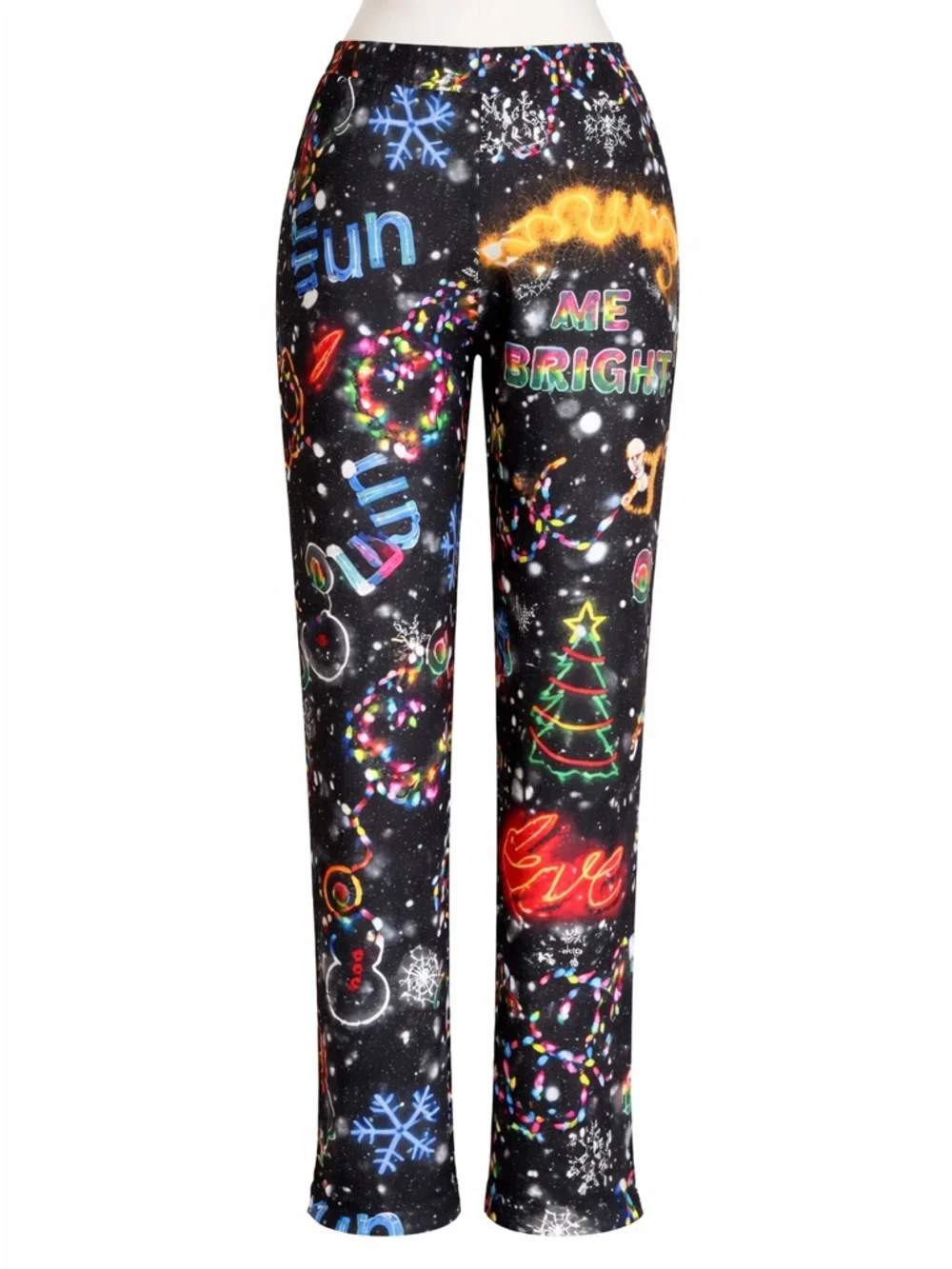 Justice Black Holiday Lights Leggings size 14